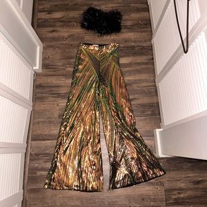 Sparkly 70s disco two piece jumpsuit